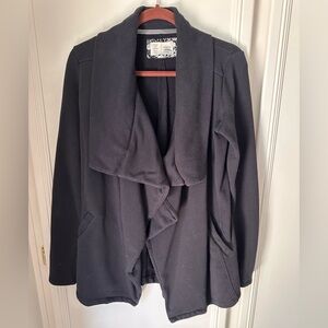 Anthropologie Saturday Sunday Black Knit Peplum Cardigan Jacket with Pockets